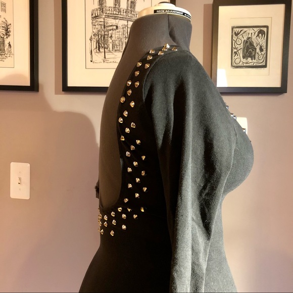 Tripp NYC Vintage 1988 Studded Nightclub Lycra Dress M - Picture 5 of 16